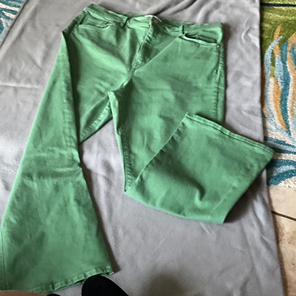 LOFT Green Flare & Wide Leg Jeans